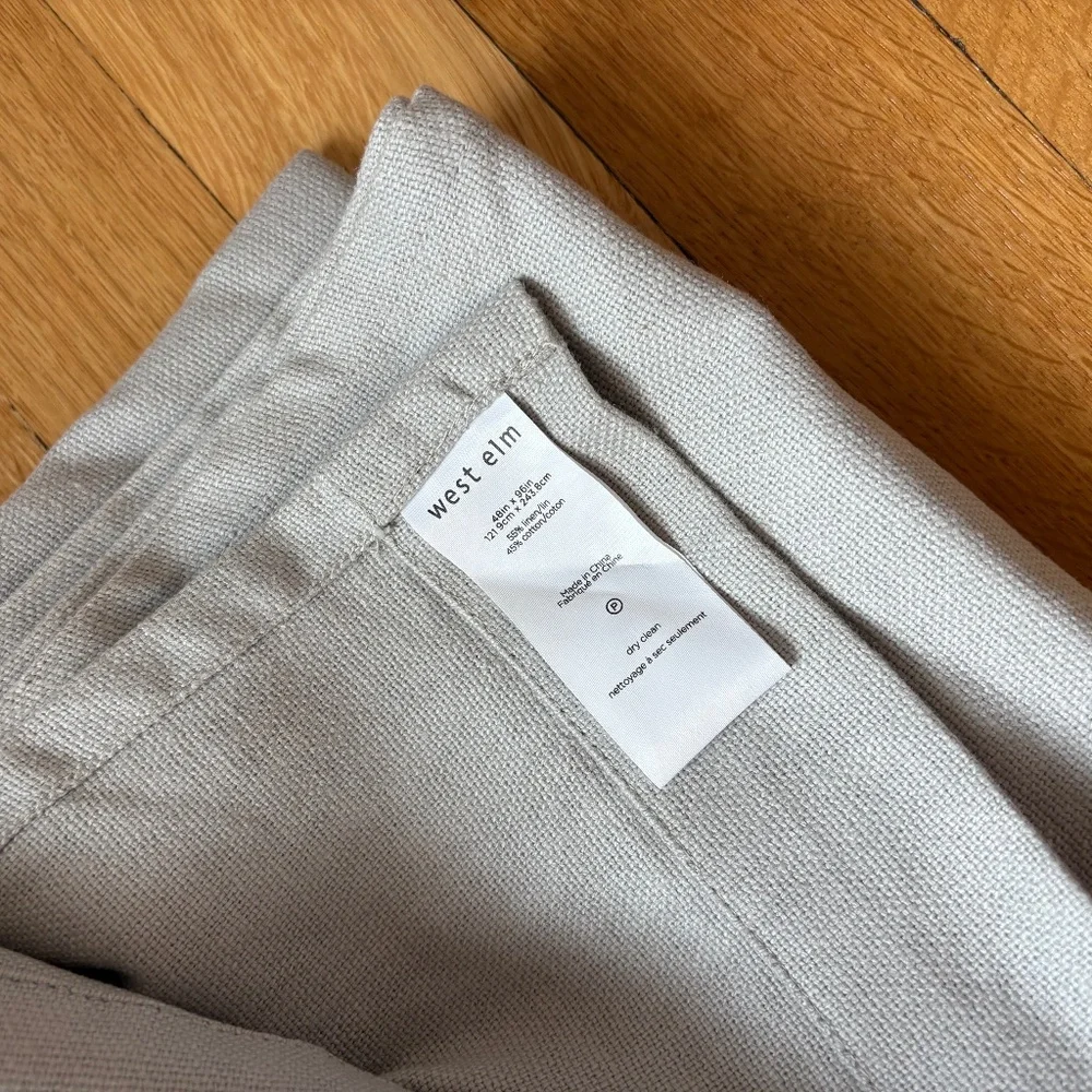 Two West Elm Grey Curtains 48x96